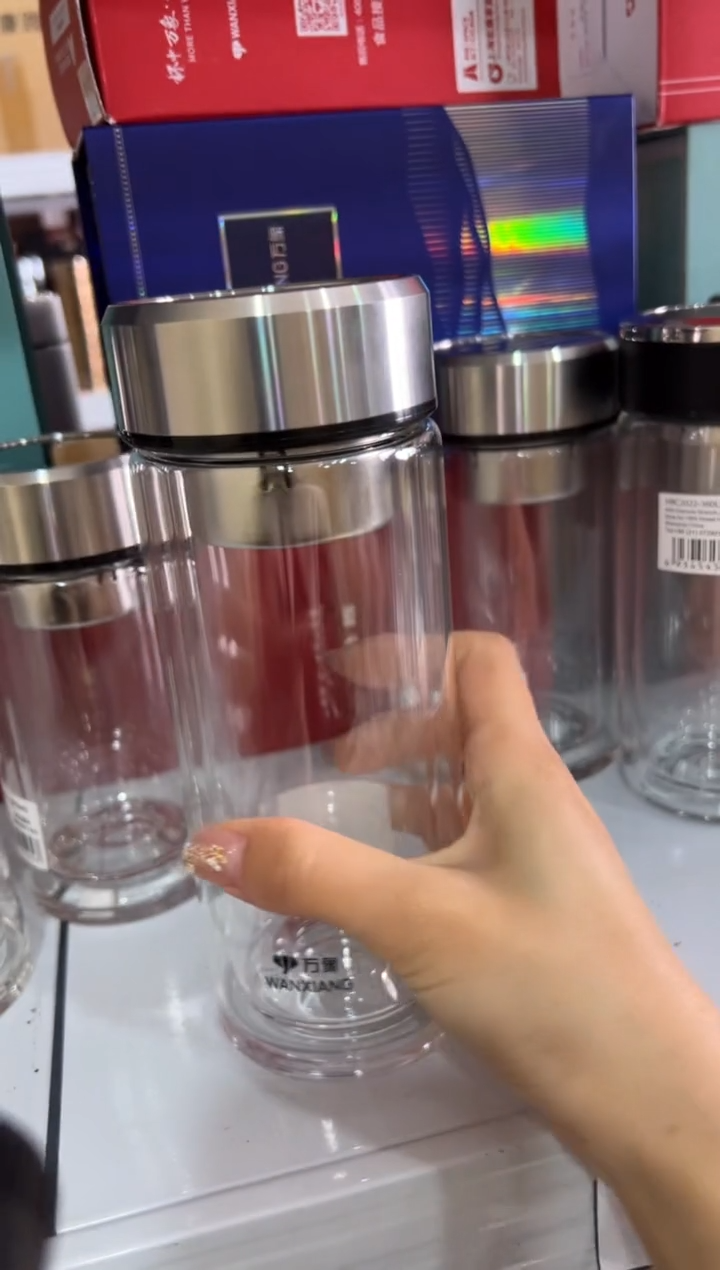 【闪购商品】万象双层高档430ml高硼硅茶杯