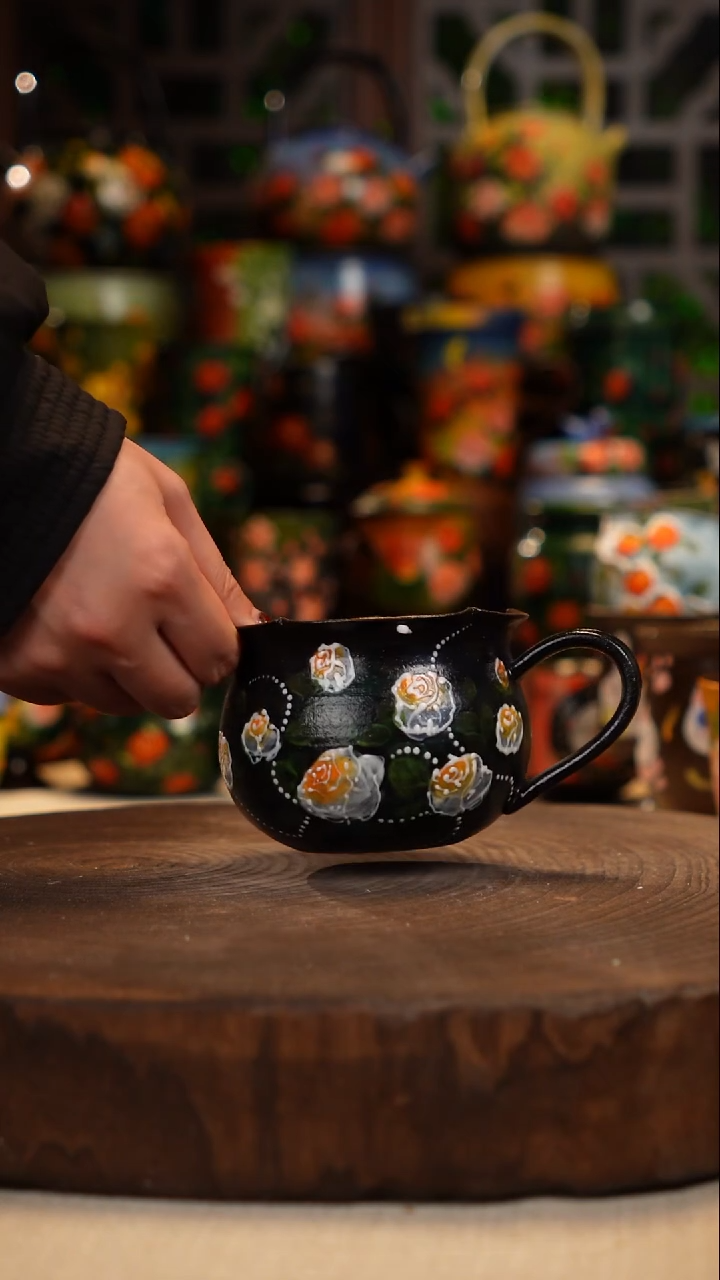 紫砂 油画手绘釉下彩