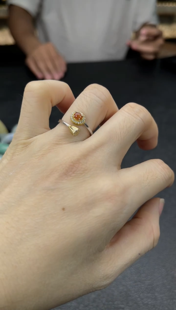 银S925镶嵌戒指翡翠戒指