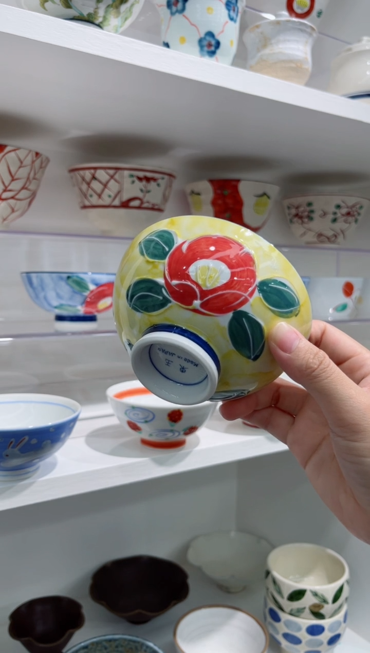 【闪购商品】瓷片手绘椿花饭碗（鹅黄）