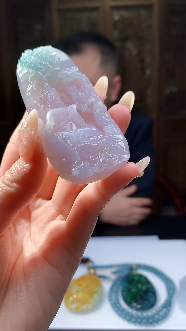 【闪购商品】定制翡翠未镶嵌8051jj-毛货挂件41