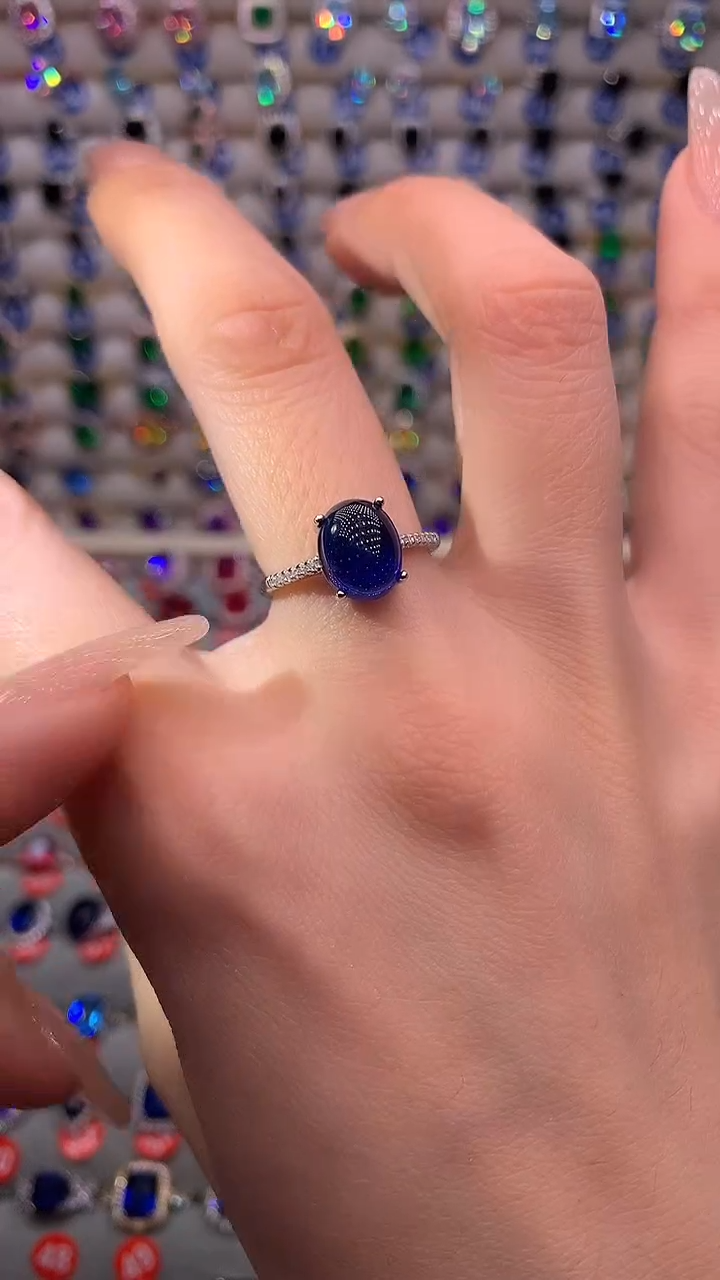 【闪购商品】蓝宝石戒指银S925镶嵌1111