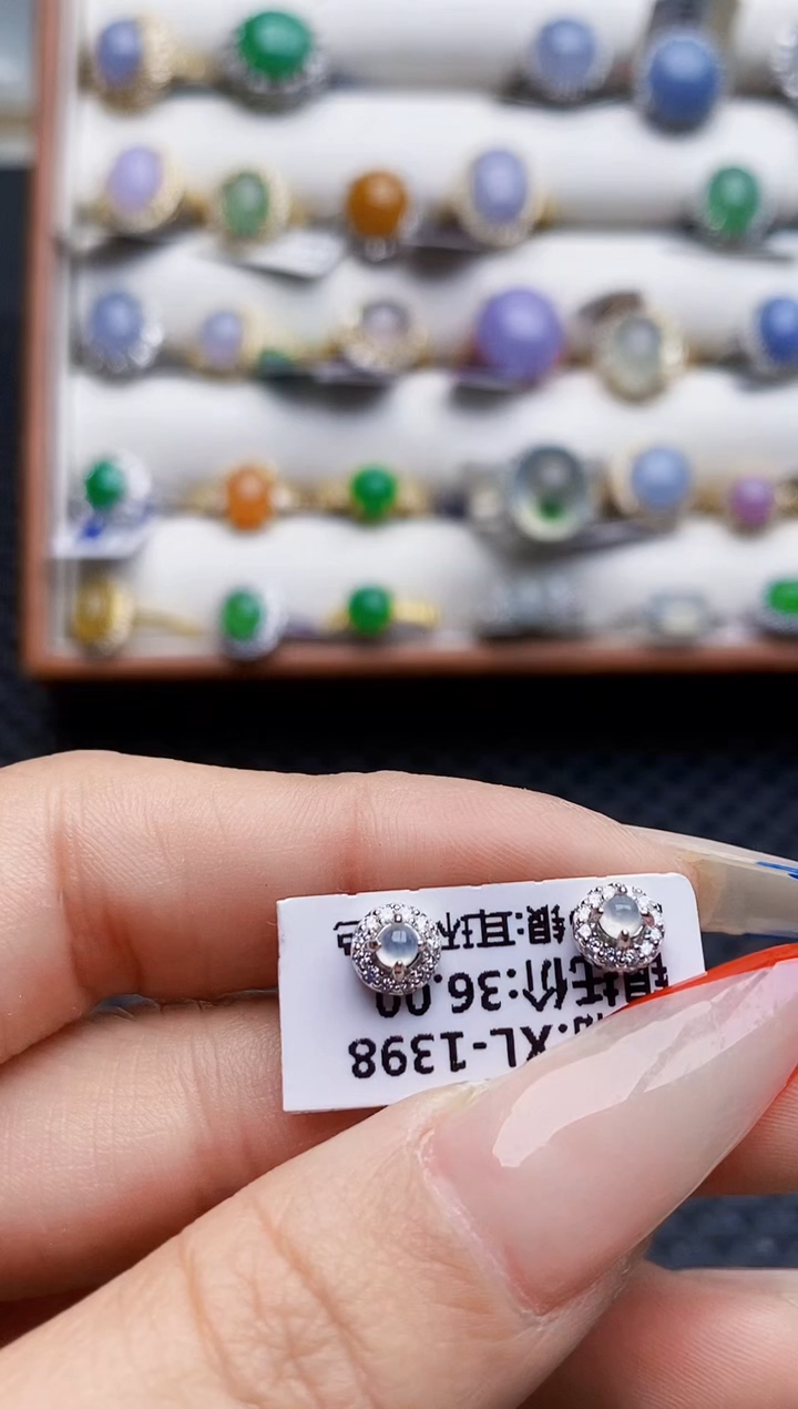 银S925镶嵌戒指翡翠0496