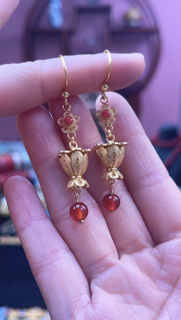 非遗 花丝镶嵌 耳环