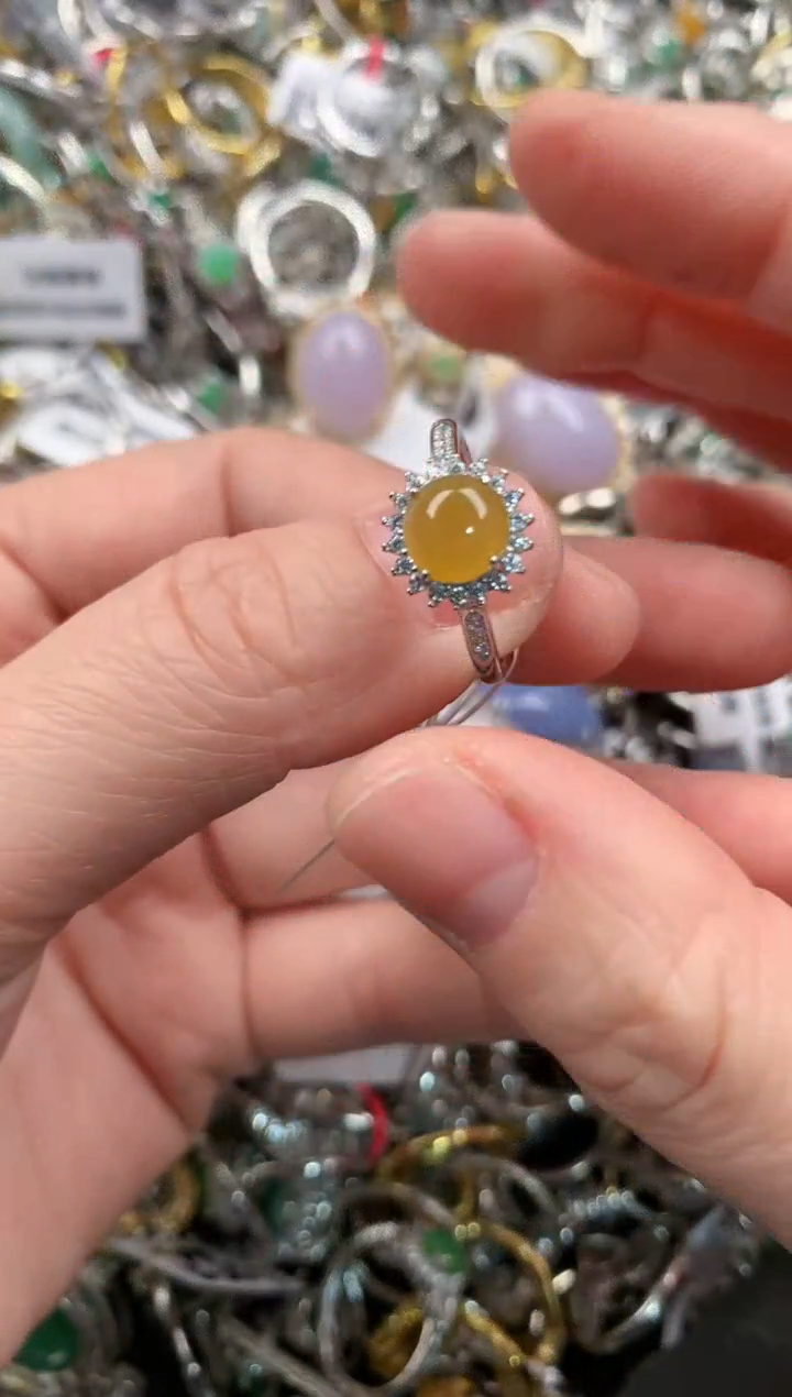 银S925镶嵌戒指翡翠444   6