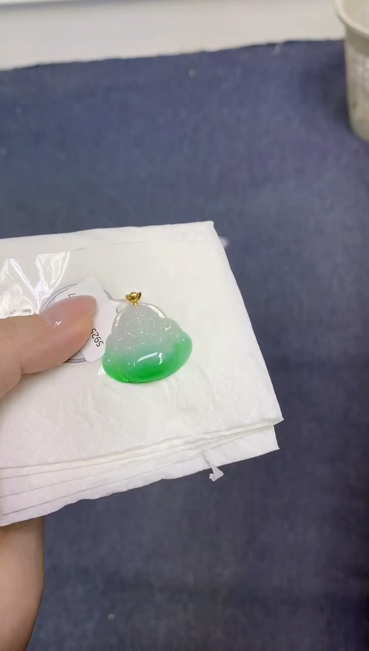 颈饰18K金镶嵌翡翠天然缅甸翡翠A货百元以上9元证书费自理