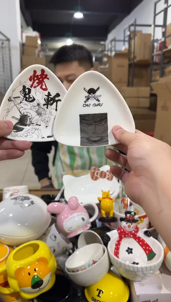 瓷片海贼王三角碟子2件套