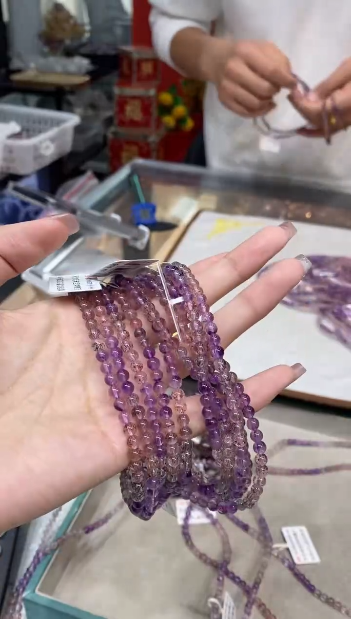 【闪购商品】水晶手串未镶嵌g2864超七多圈5mm+多样性发一