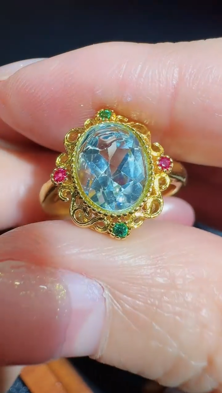 【闪购商品】托帕石戒指合金发一件