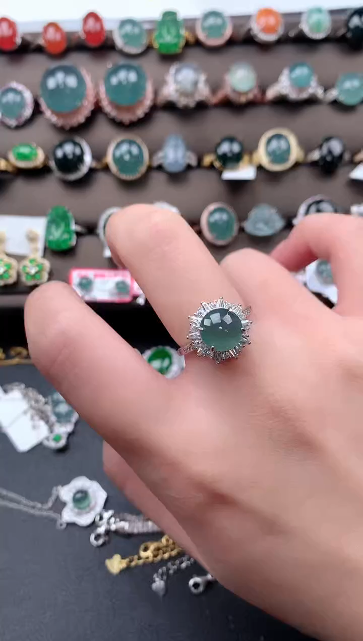 【闪购商品】翡翠戒指银S925镶嵌5124141