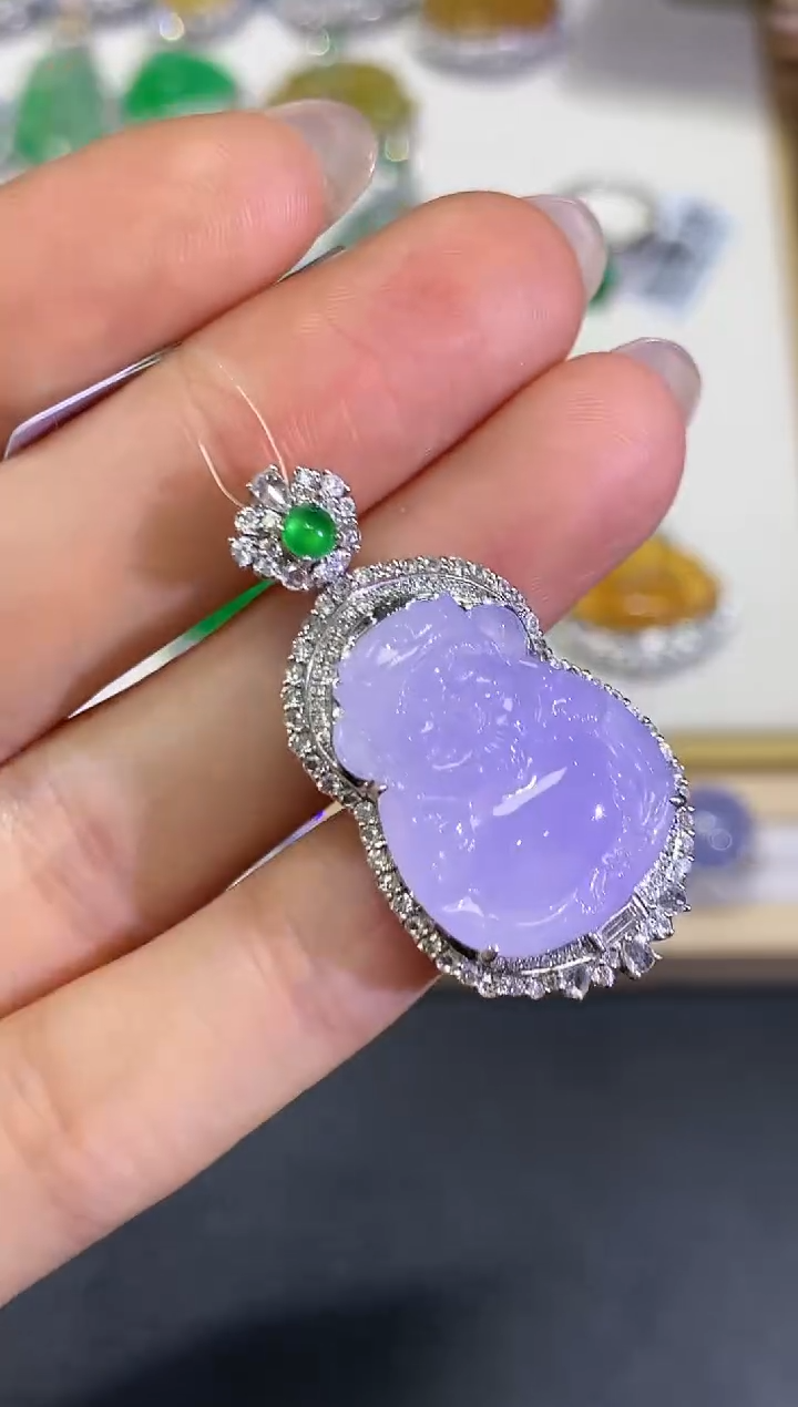 【闪购商品】翡翠颈饰18K金镶嵌团购23