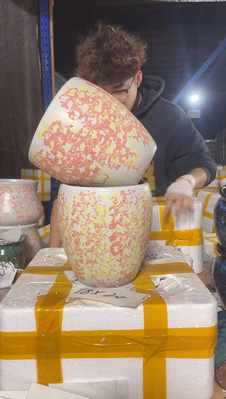 紫砂花盆宜兴紫砂粗陶花盆18-20