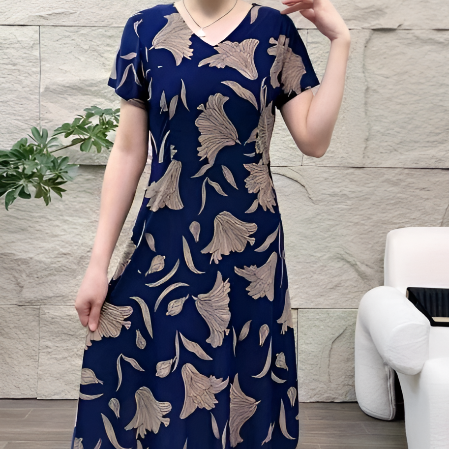【618特惠】新款夏季女士中长款连衣裙国风气质显瘦中老年妈妈装