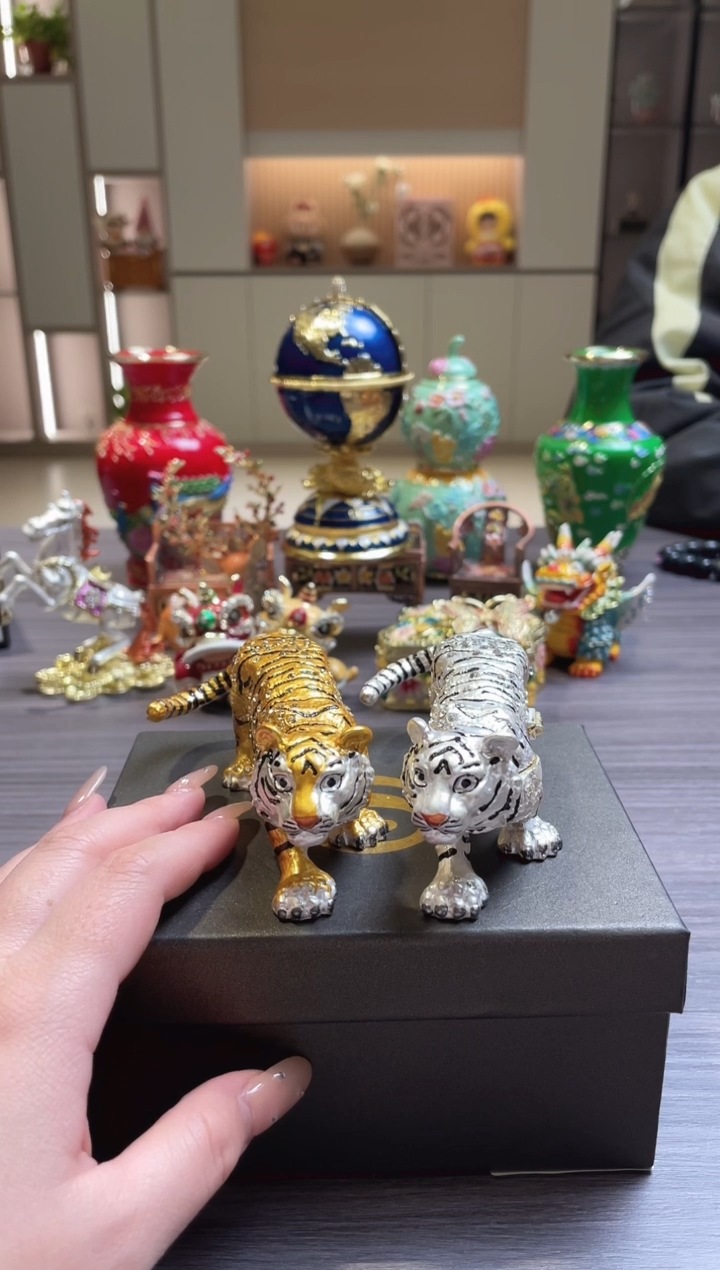 摆件七宝烧珐琅彩首饰盒