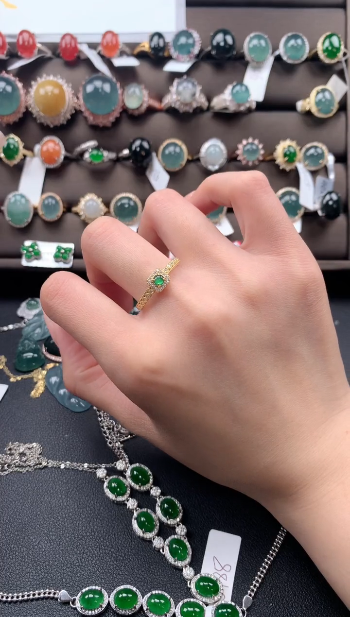 【闪购商品】翡翠戒指银S925镶嵌432432