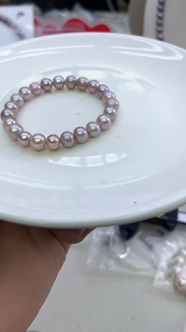 未镶嵌手链淡水珍珠紫色系手链