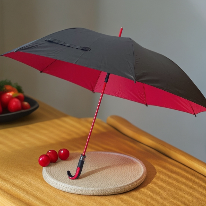 直杆纤维黑胶伞大号弯钩双层自动长柄黑胶晴雨伞加固抗风防晒防水