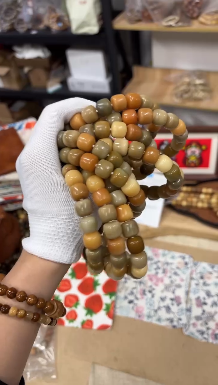 手串菩提根/象牙果13老莫瑕疵不挑（602）