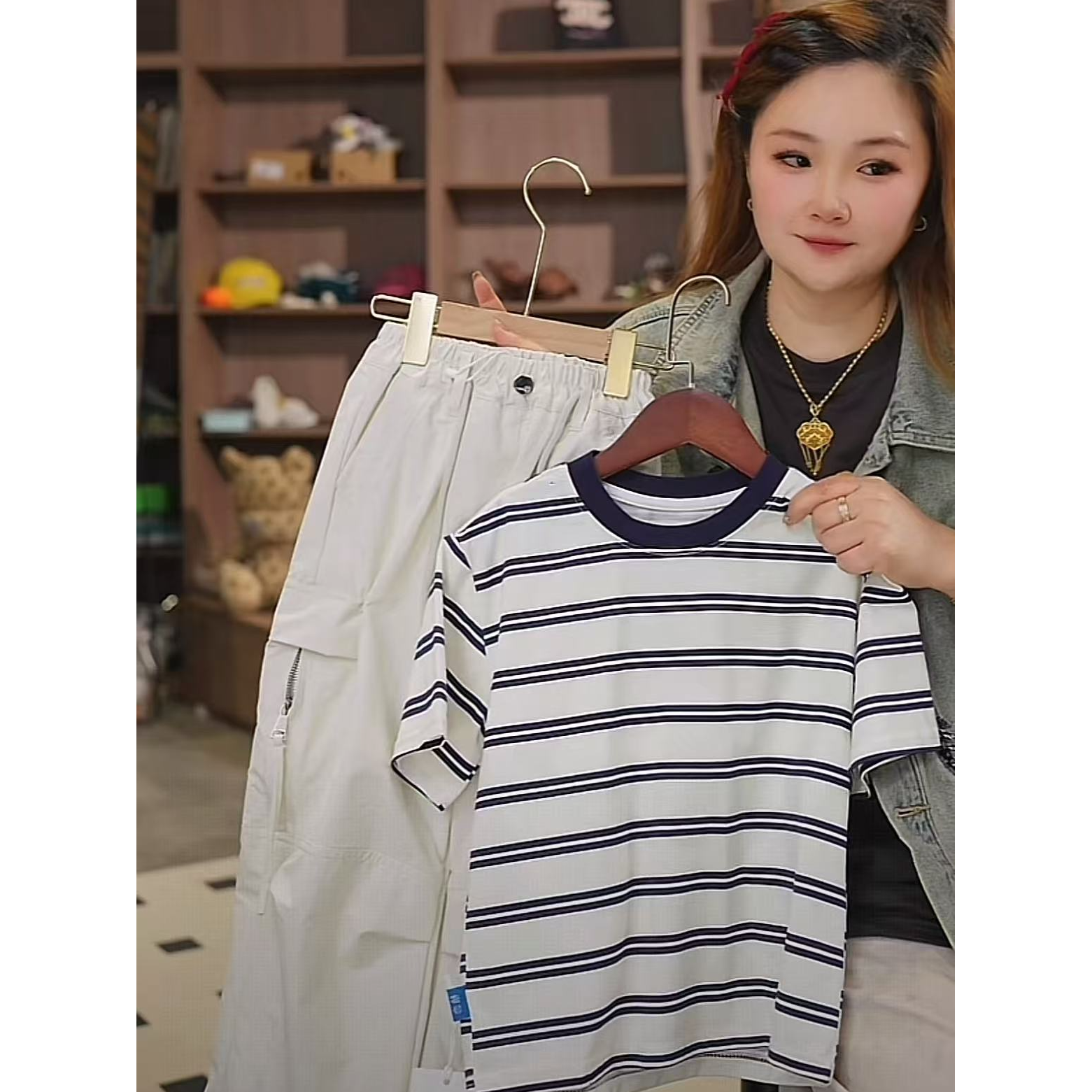 503358《白》韩版男童女童休闲舒适时尚洋气百搭印花新款短袖