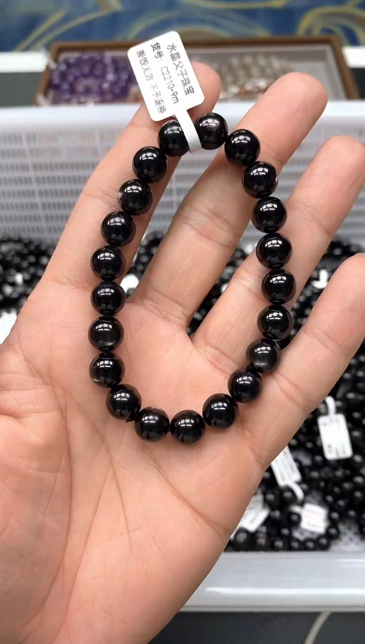 未镶嵌辉石手串園*寳9金运石9mm