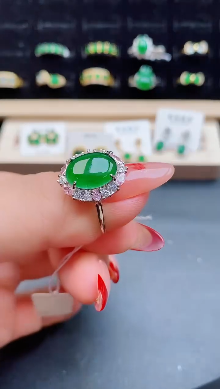 【闪购商品】翡翠戒指银S925镶嵌1212
