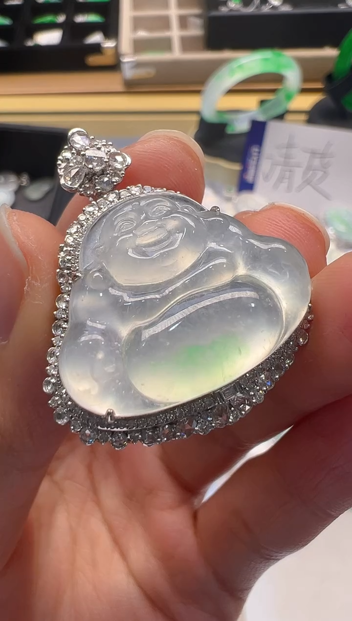 【闪购商品】翡翠吊坠(不含链)18K金镶嵌32800分单16400