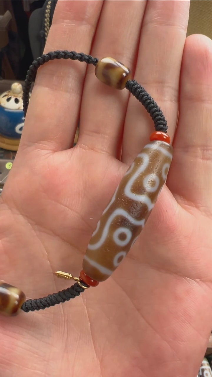 玛瑙/玉髓颈饰未镶嵌小卢全手工玛瑙天珠