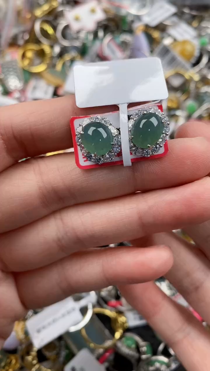 银S925镶嵌戒指翡翠222   4