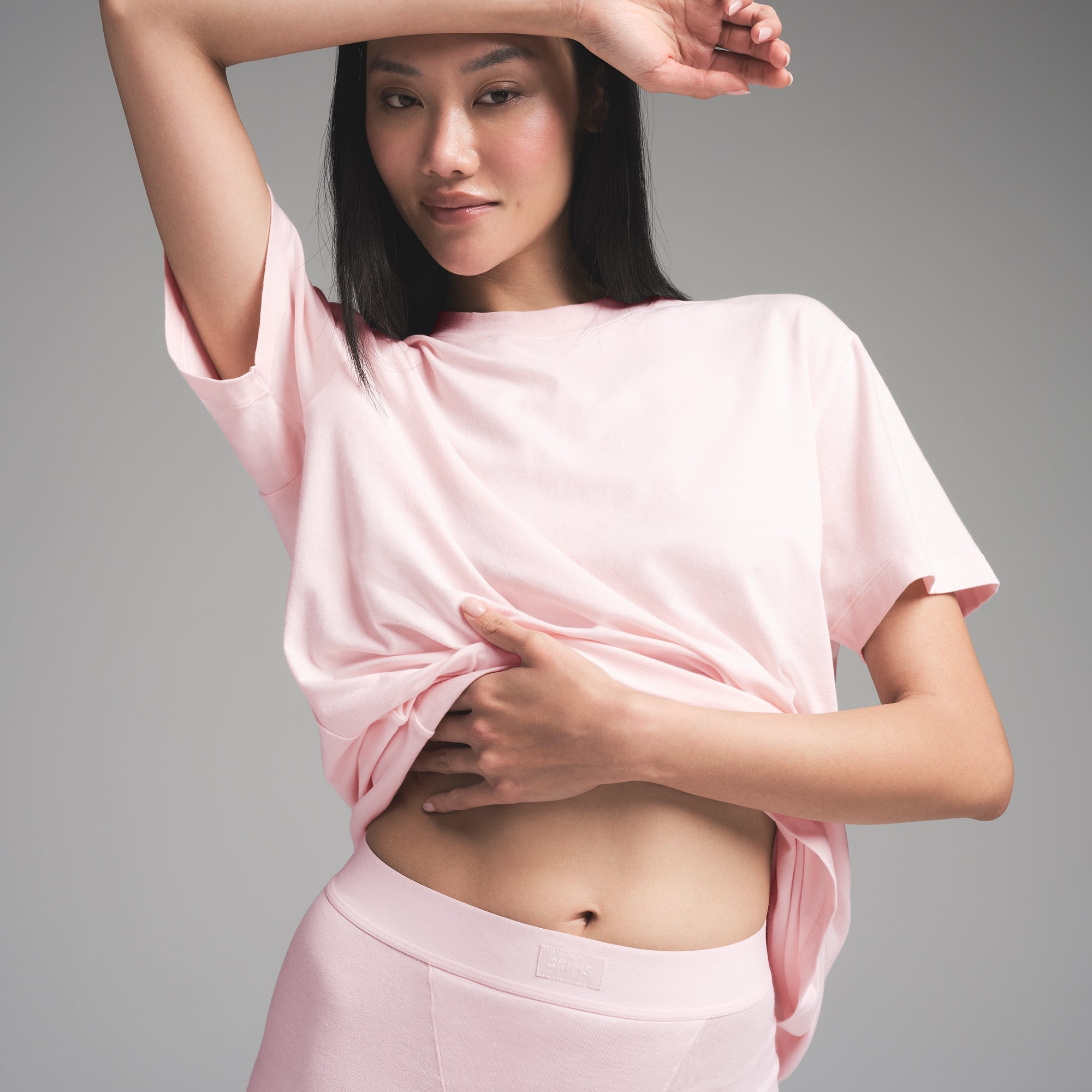 wuhuu宽松短袖休闲oversize短袖居家skm同款健身户外女士