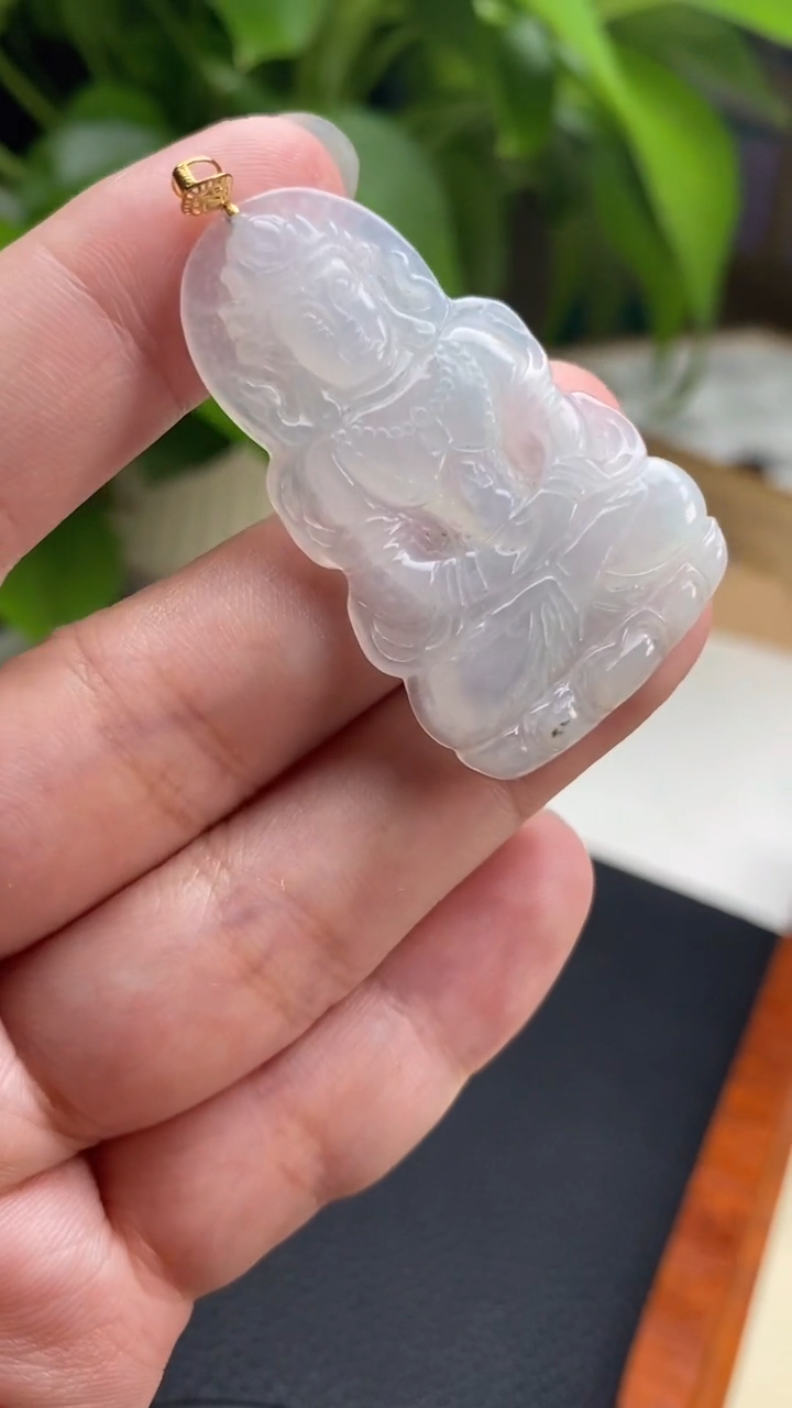 【闪购商品】翡翠挂件18K金镶嵌度母