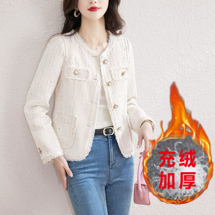 【当天发+运费险】小香风充绒内胆韩版时尚气质名媛上衣Q316