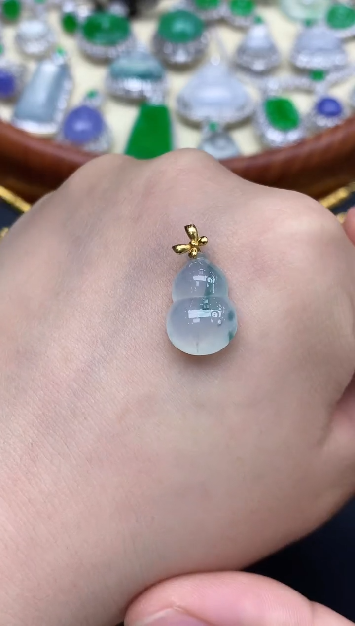 颈饰18K金镶嵌翡翠202-中国好珍宝