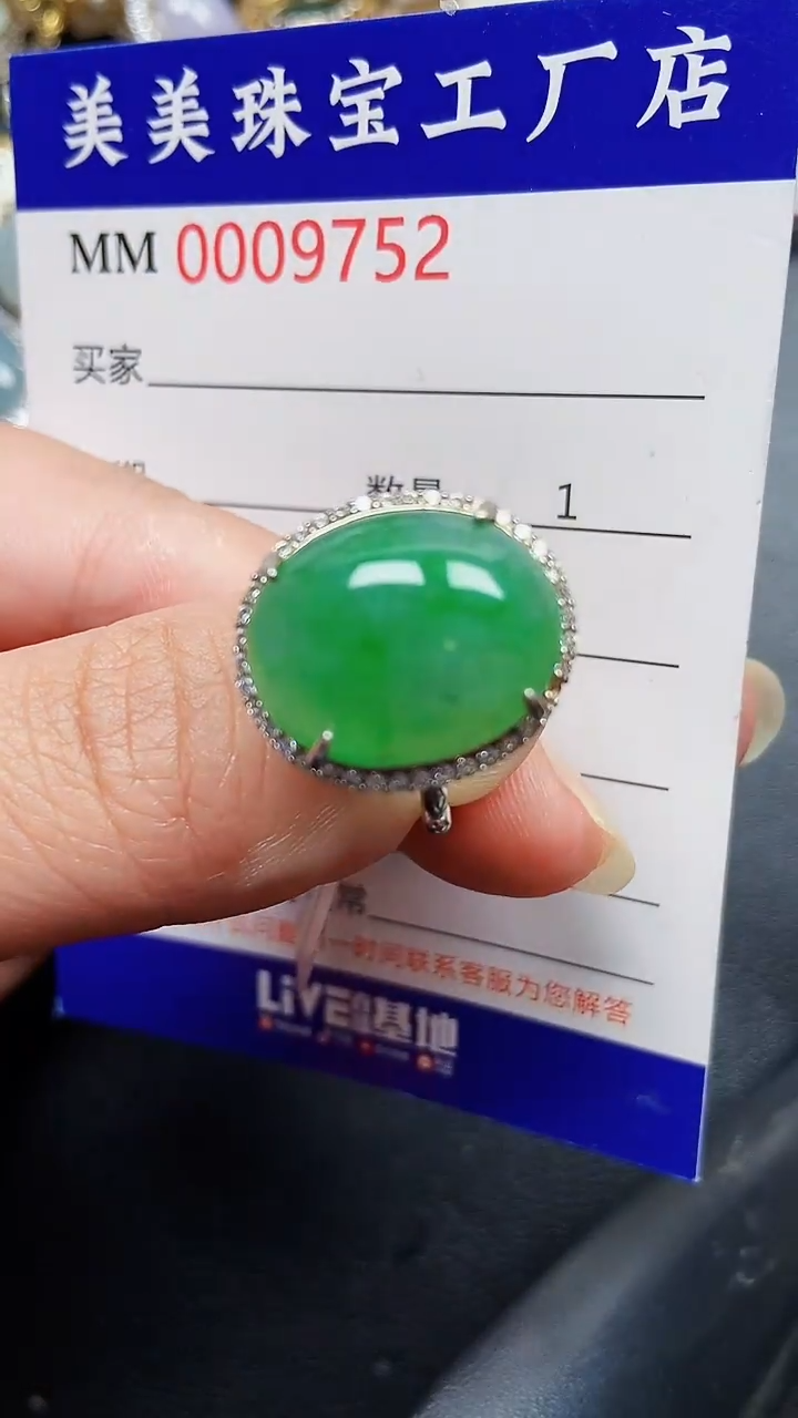 颈饰银S925镶嵌翡翠9752