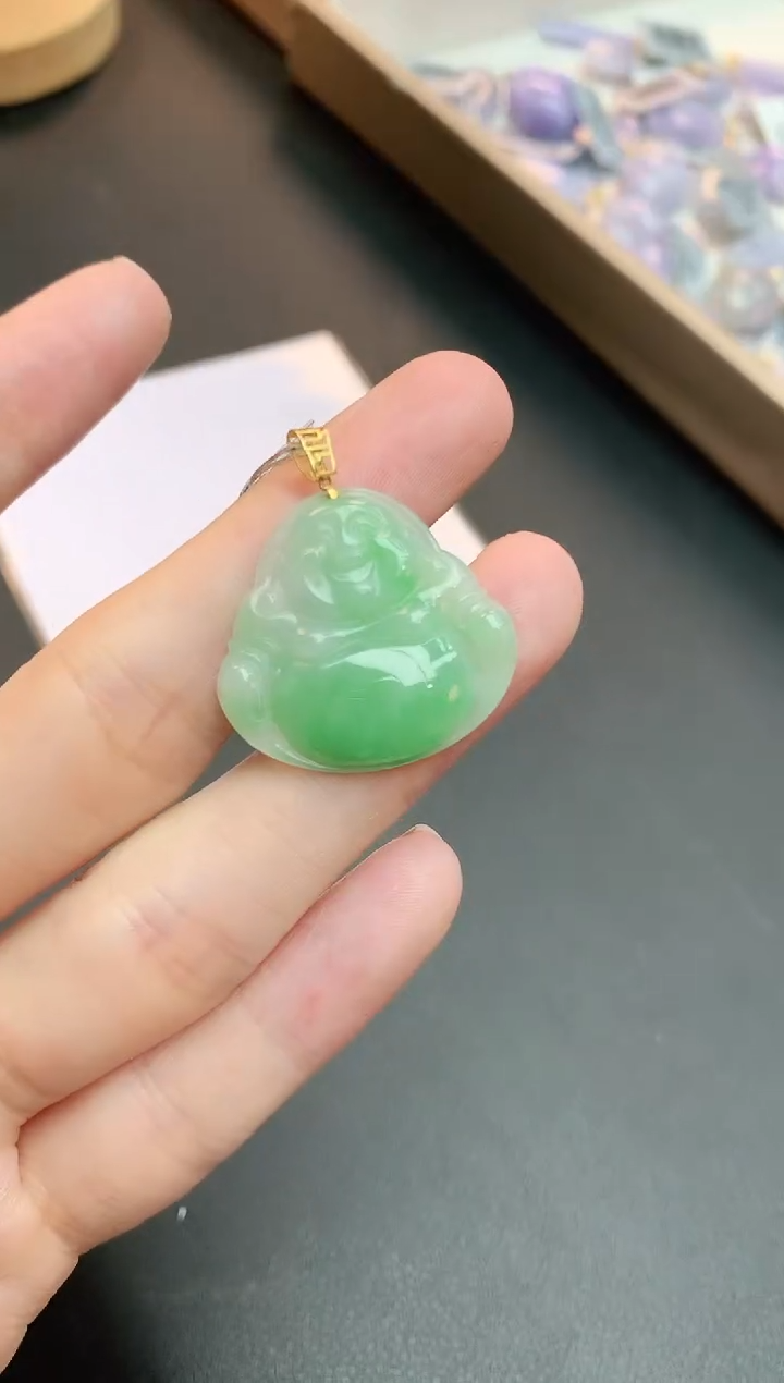 【闪购商品】翡翠颈饰18K金镶嵌赠礼盒证书 小君