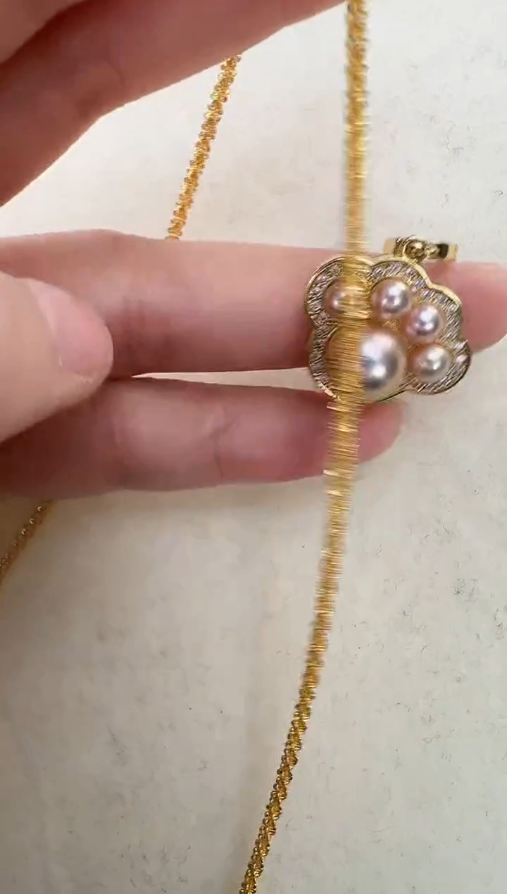 【闪购商品】淡水珍珠吊坠(赠链)合金怪色猫爪子