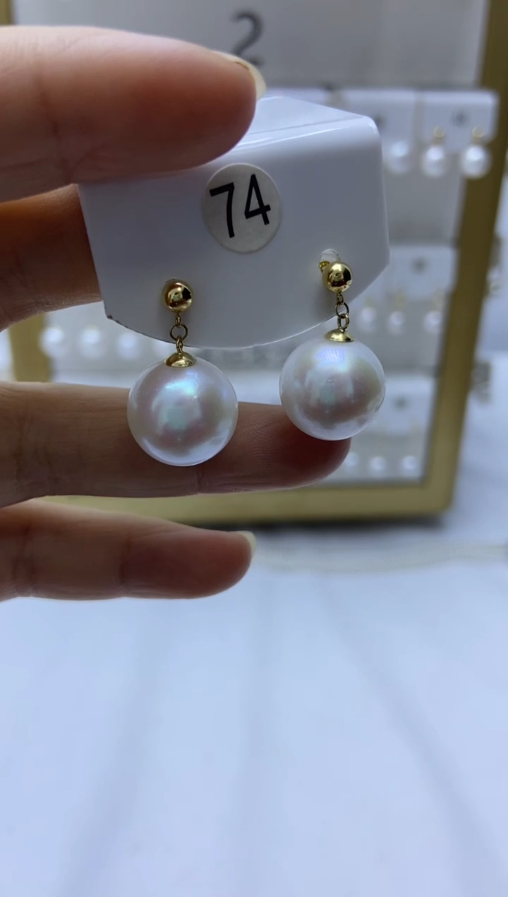 18K金镶嵌耳饰淡水珍珠74