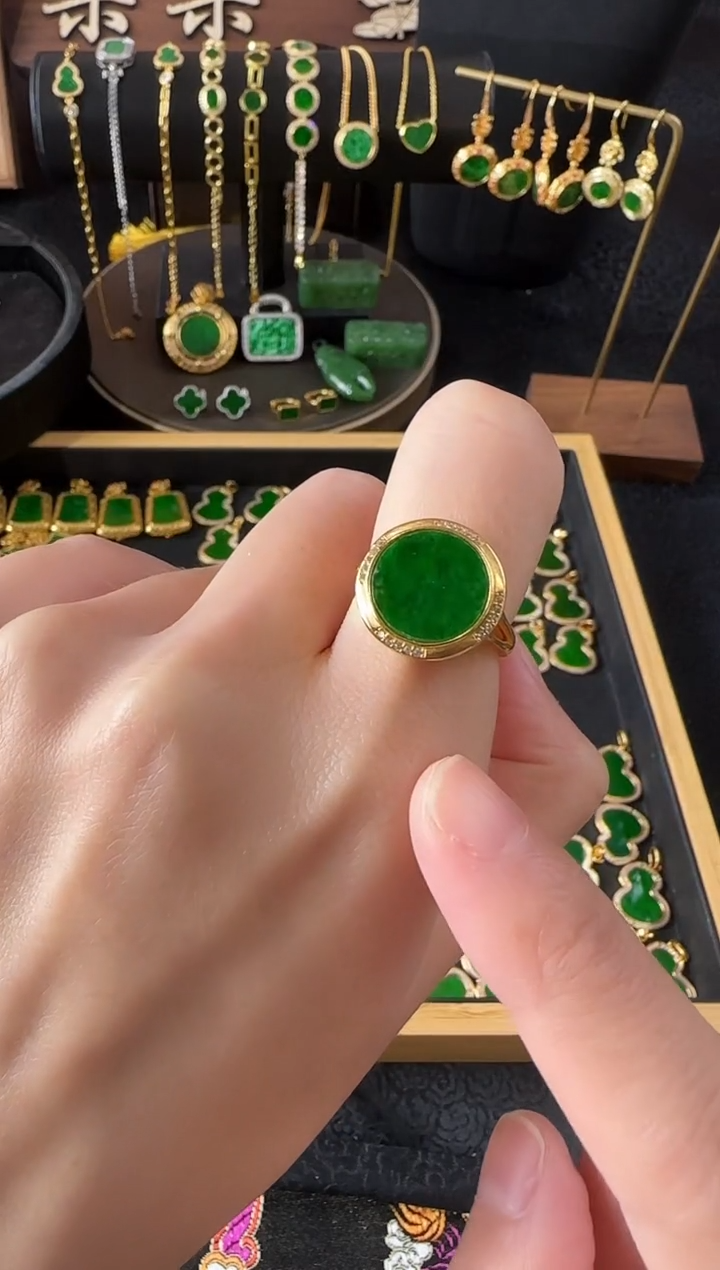 【闪购商品】翡翠戒指银S925镶嵌戒指