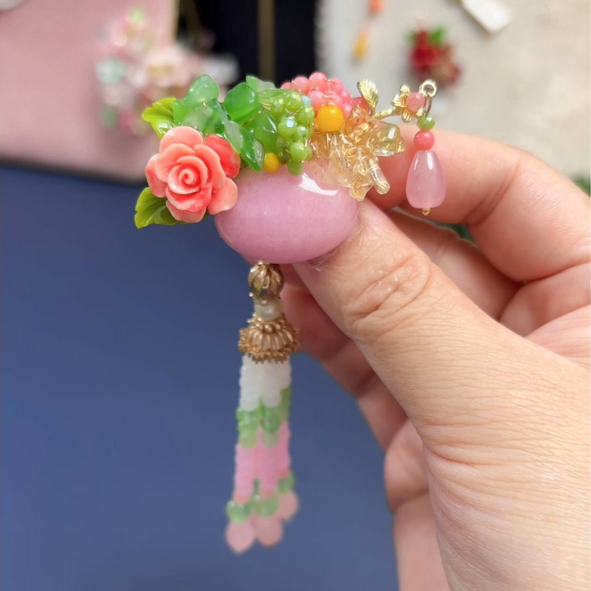 非金属仿珍珠胸针 原创手工轻奢胸针