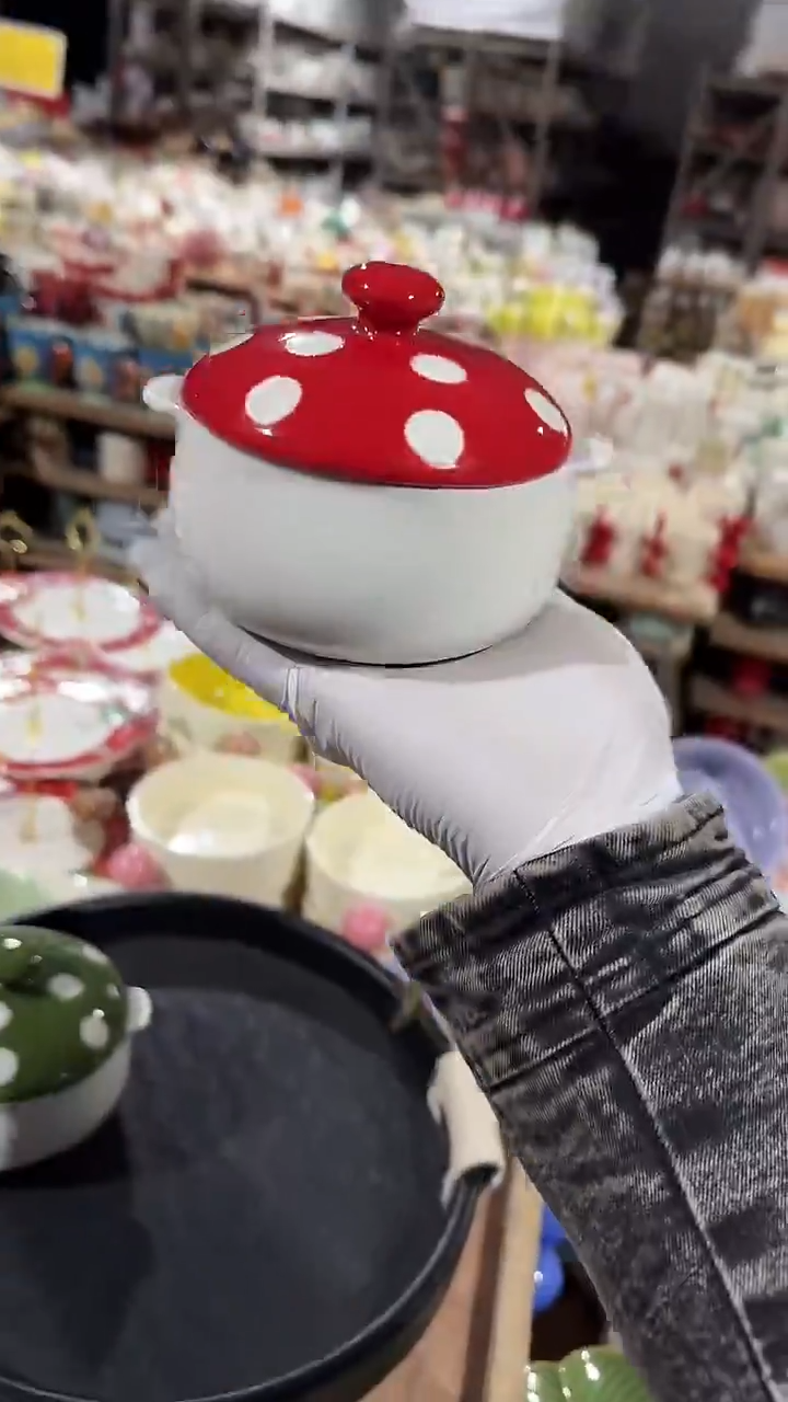 陶瓷蘑菇炖盅微瑕 凑满20元包邮