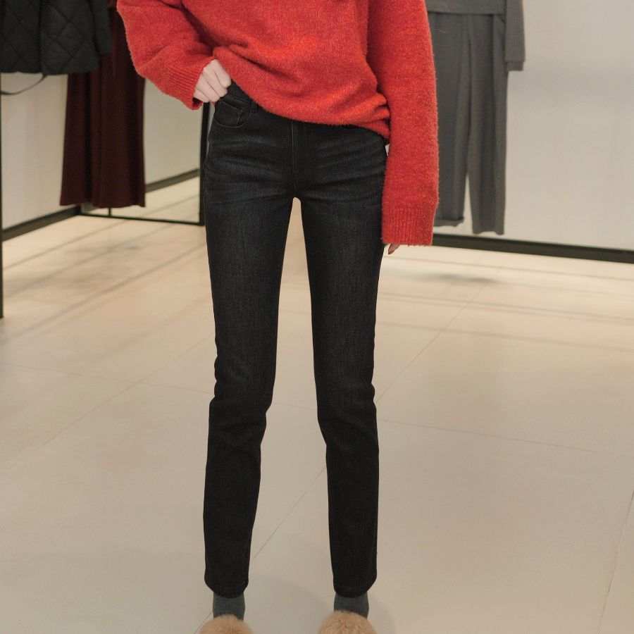 GIRDEAR/哥弟显瘦时尚弹力修身磨毛百搭休闲春秋牛仔长裤1100414