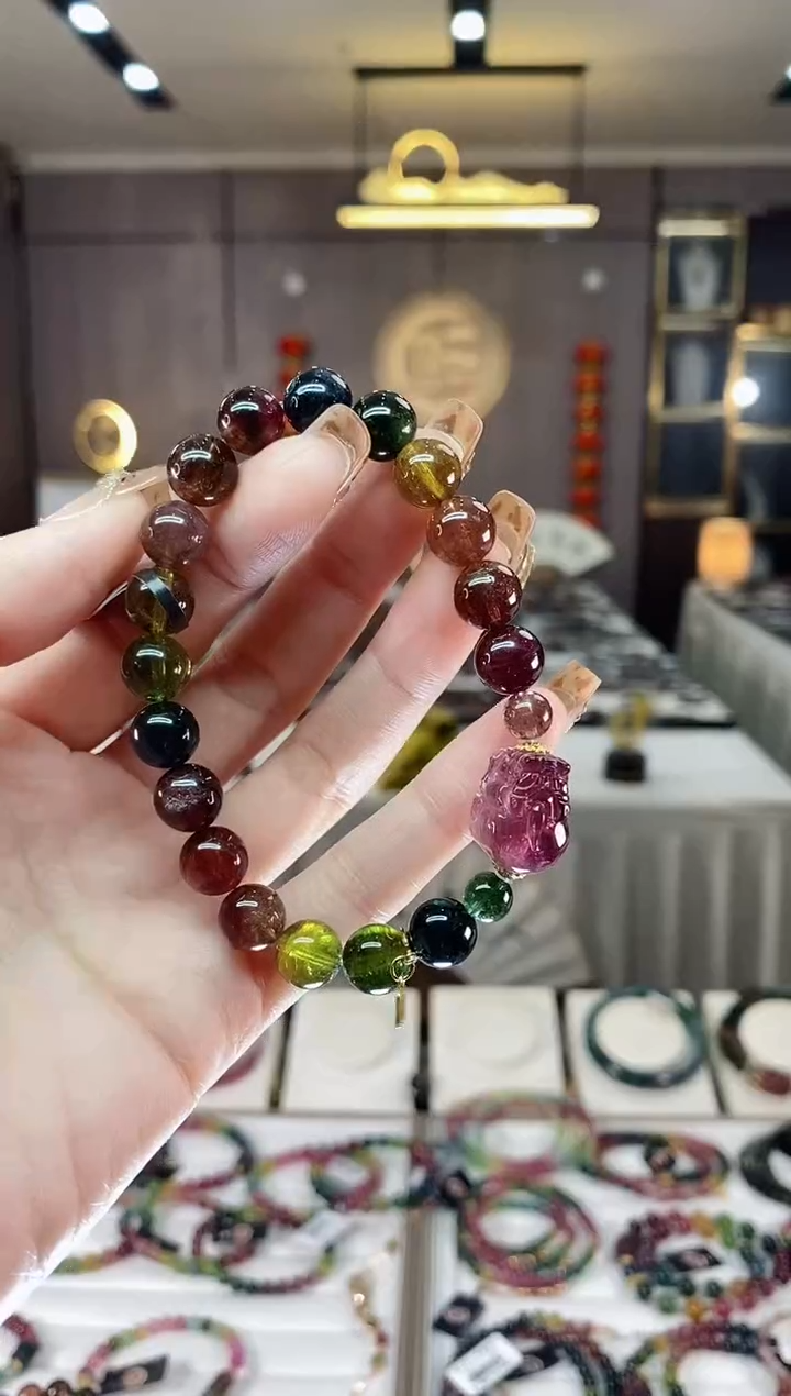 【闪购商品】碧玺单圈手串未镶嵌一物一证dan