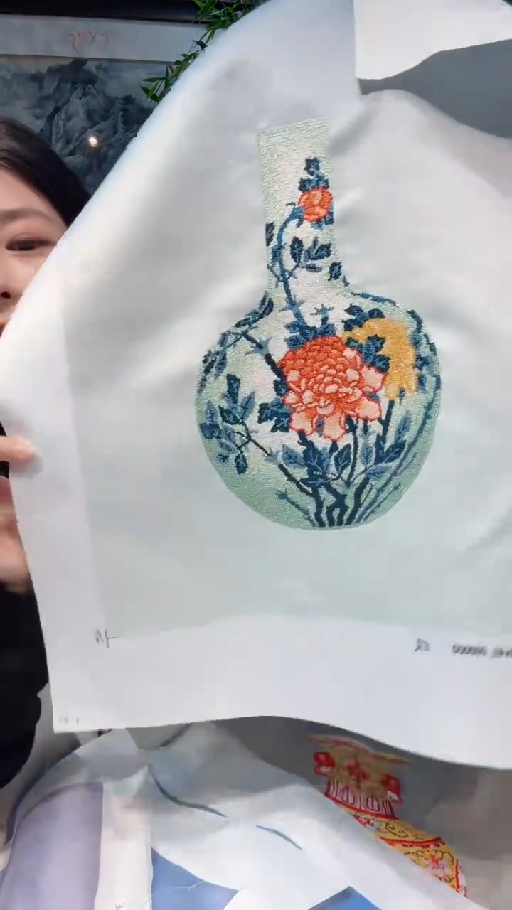 竖款非遗苏绣手工刺绣绣片不退换