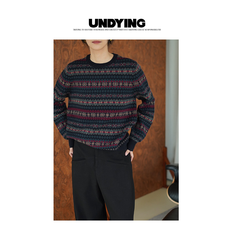 UNDYING 蓝紫色费尔岛毛衣BX411