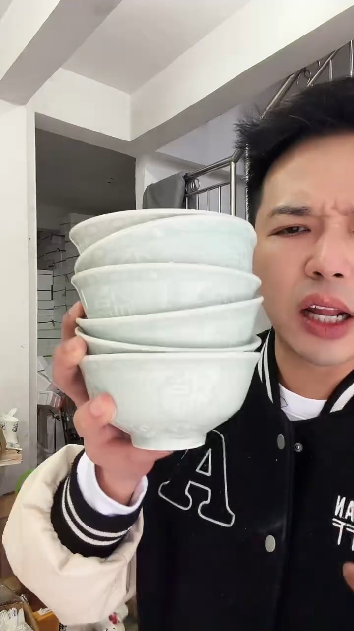 陶瓷福字饭碗6个装