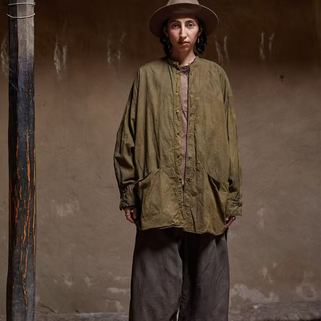 24FW9007 左岸迷香衬衫时尚短款休闲复古长袖气质百搭衬衣米白色