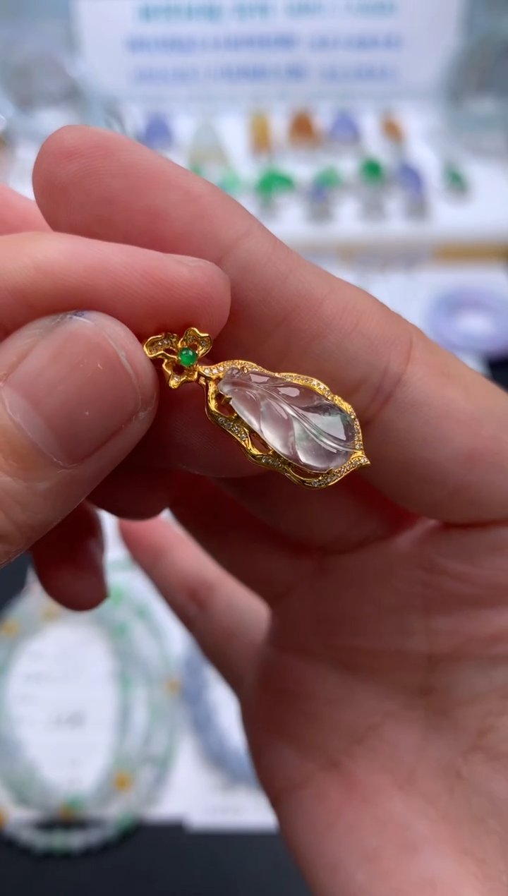 【闪购商品】定制翡翠18K金镶嵌模式推广期24小时鉴赏期