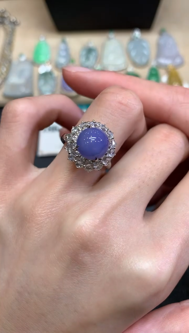 【闪购商品】翡翠戒指18K金镶嵌蛋面【无服务费】