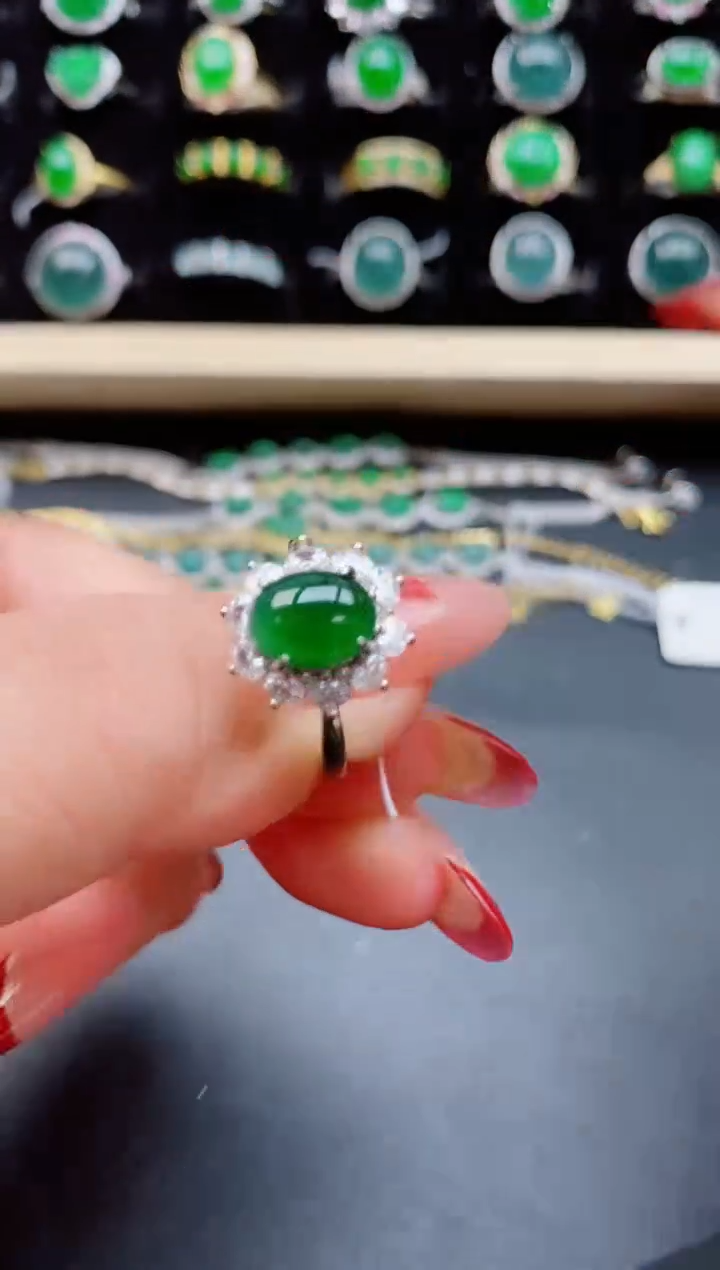 【闪购商品】翡翠戒指银S925镶嵌321321