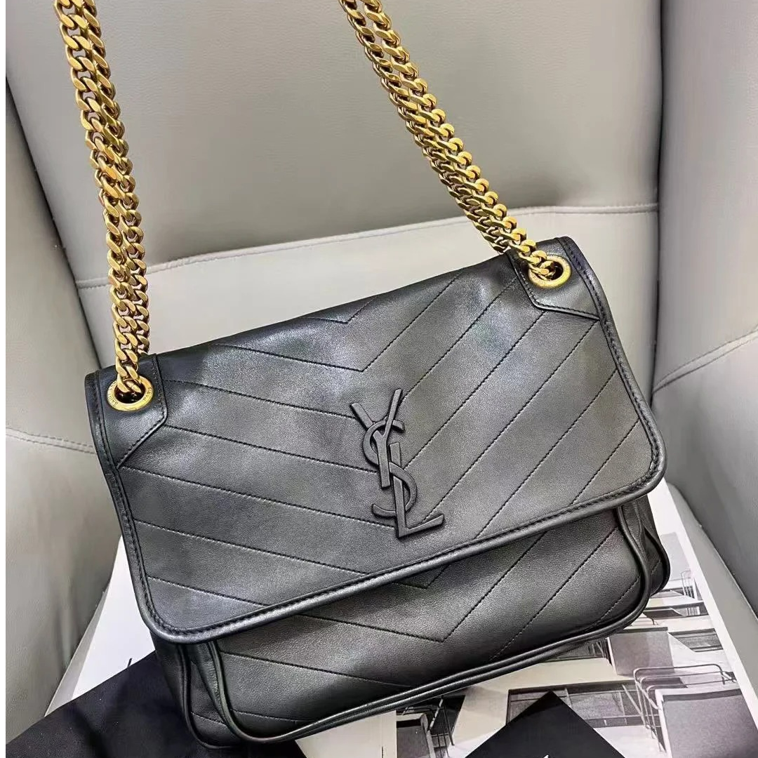 99新 YSL/圣罗兰 niki中号黑金带d扣羊/99新/优选