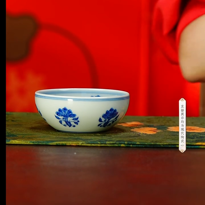 【小乔赏瓷】景德镇手工手绘蓝钰龙纹缠枝花卉杯lany233.